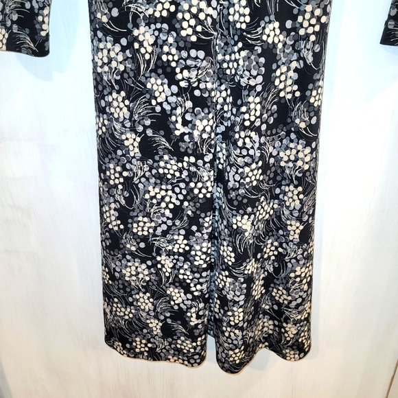 GNW Empire forward Dress with Rouching Size 8 Black Gray Cream Pattern - Picture 7 of 11